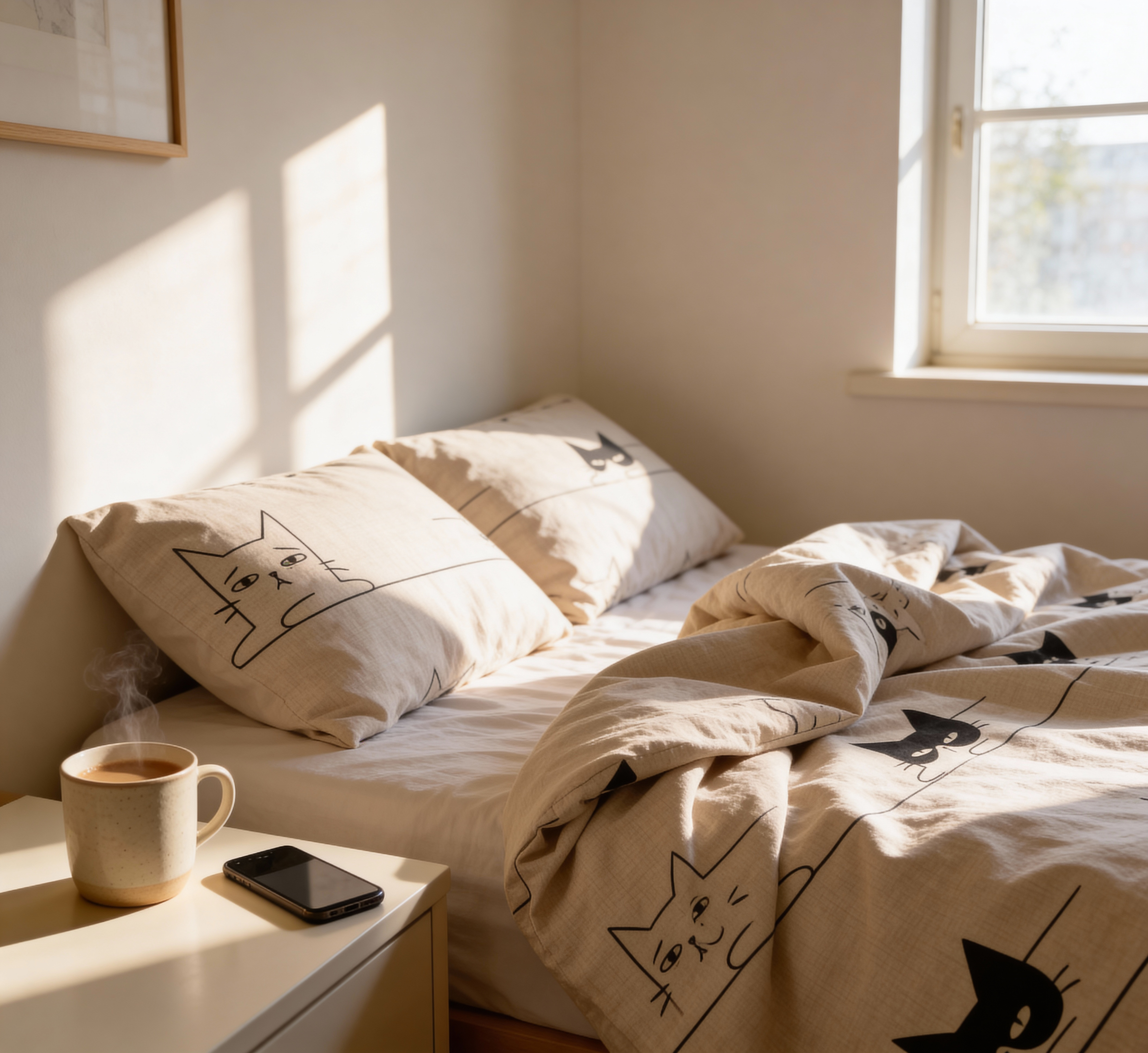 Rankų darbo medvilninis patalynės komplektas | Kitty